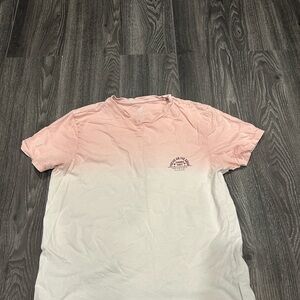 Pink and White Short Sleeve Tee with Ombre Design